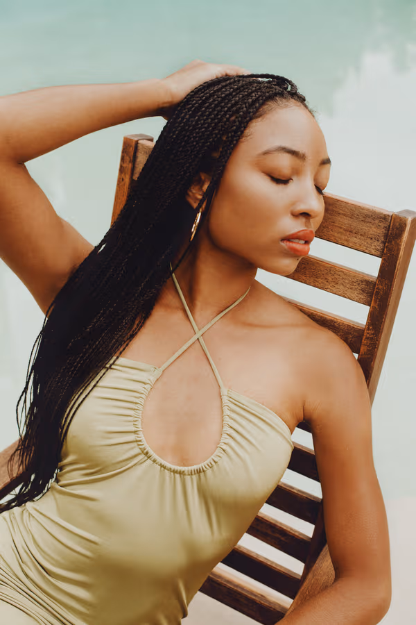 Mahalia Cross Halter Open Back Mini Dress - Green