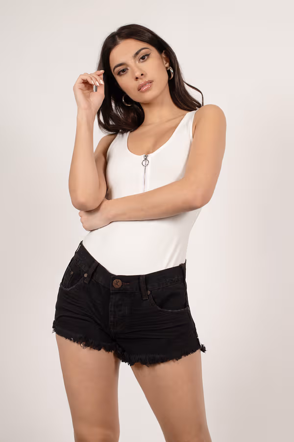 One Teaspoon Bonita Distressed Shorts - Black