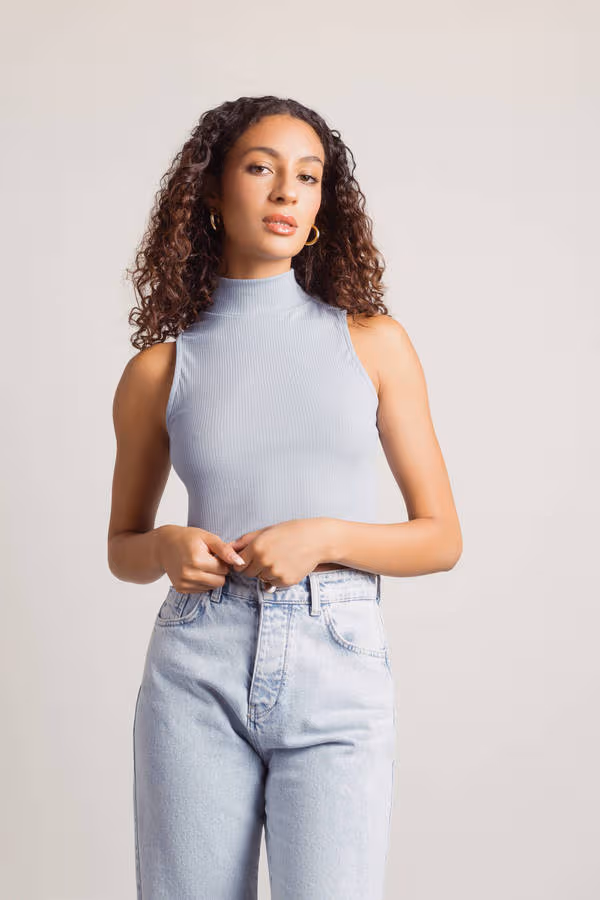 Neil Crop Top - Blue