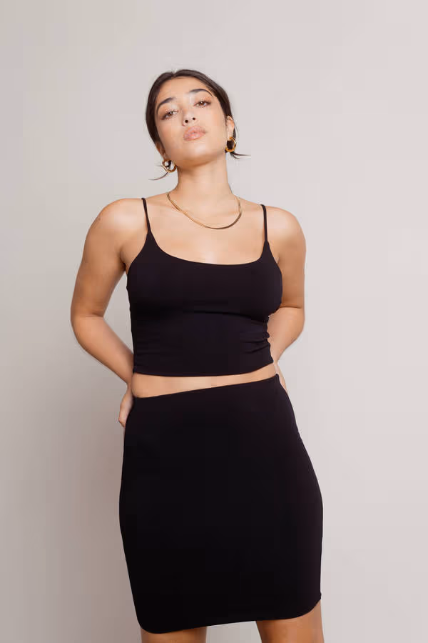 Take Pride Cami Crop Top and Mini Skirt Set - Off White