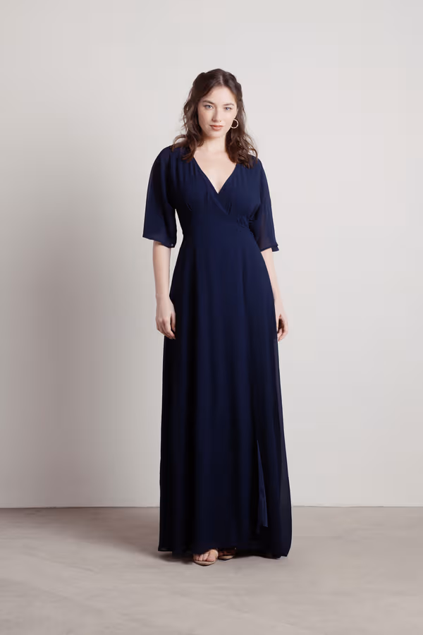 We Could Be Deep V High Slit Maxi Dress - Emerald