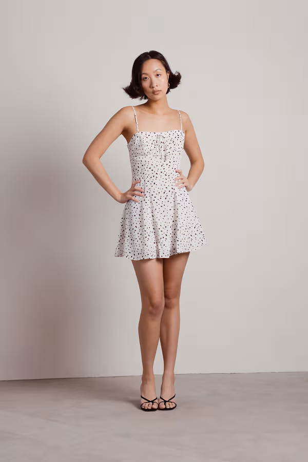 Any Day Now Printed Skater Mini Dress - White Multi
