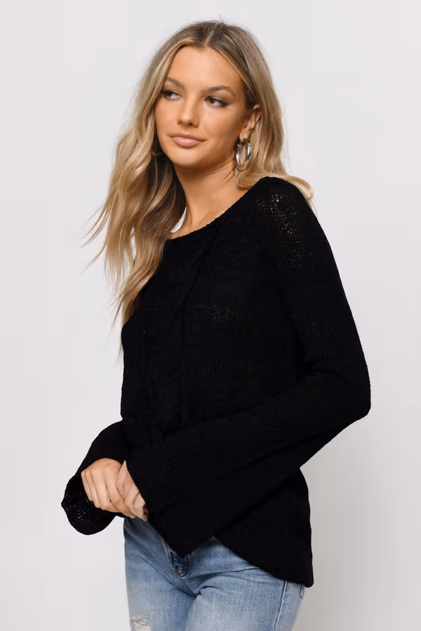 My Flare Lady Knit Sweater - Black