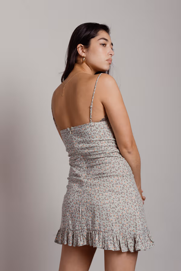 Extraordinary Love Floral Cami Mini Dress - Sage