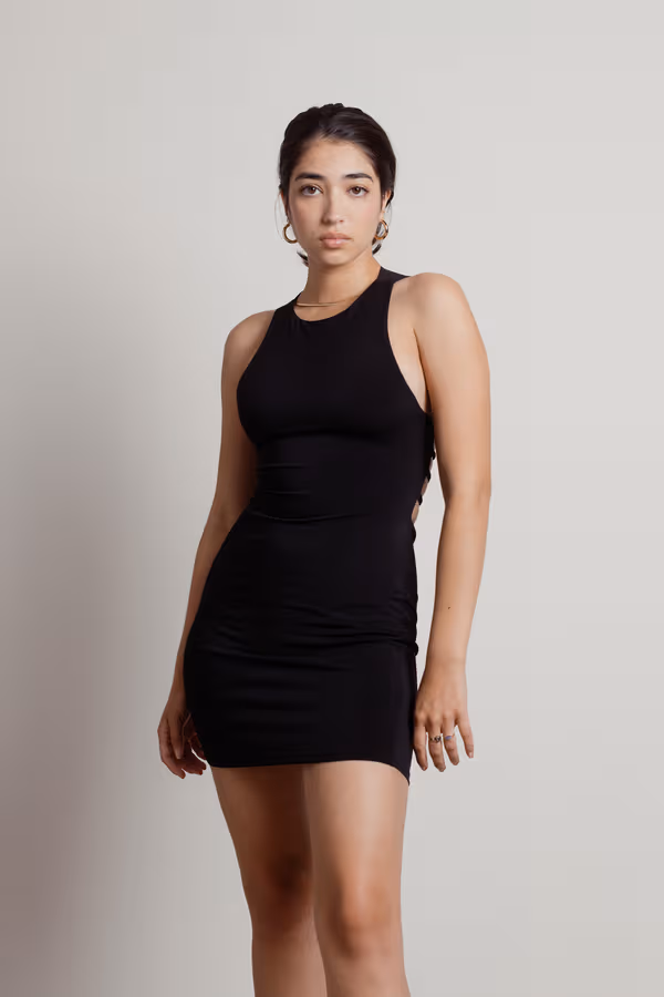 Brianna Open Back Bodycon Mini Dress - White