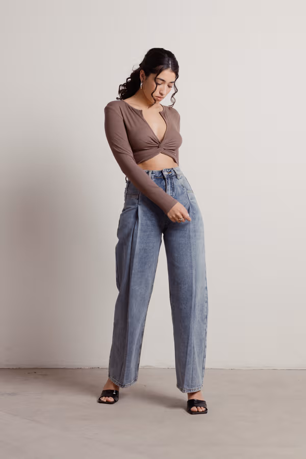 Switch It Up Crop Top - Brown