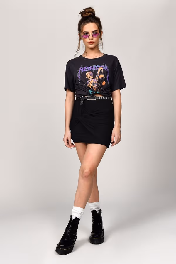 Ready Or Knot Twisted Mini Skirt - Black