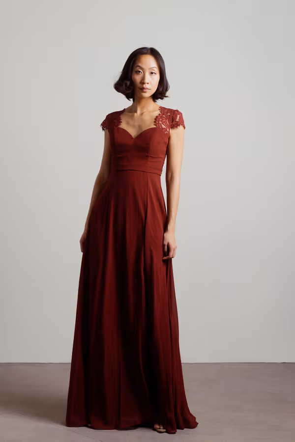 Shellie Sweetheart Open Back Maxi Dress - Burgundy
