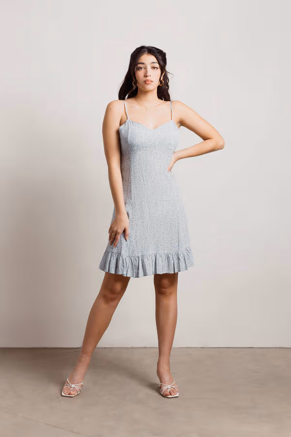 Tatiana Floral Open Back Mini Dress - Sage Multi