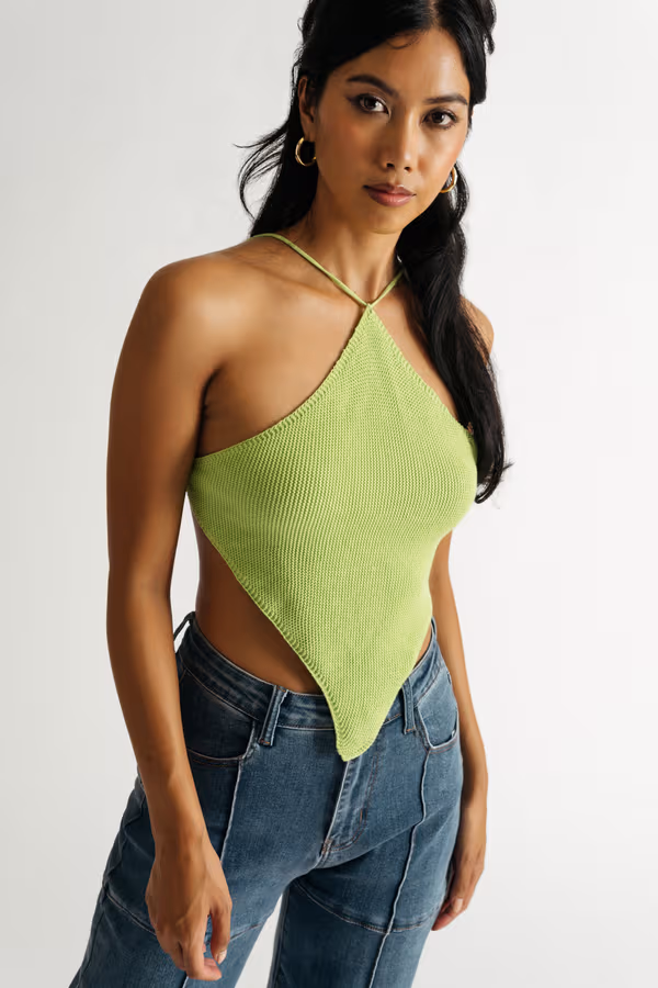 Celestine Crochet Top - Lime