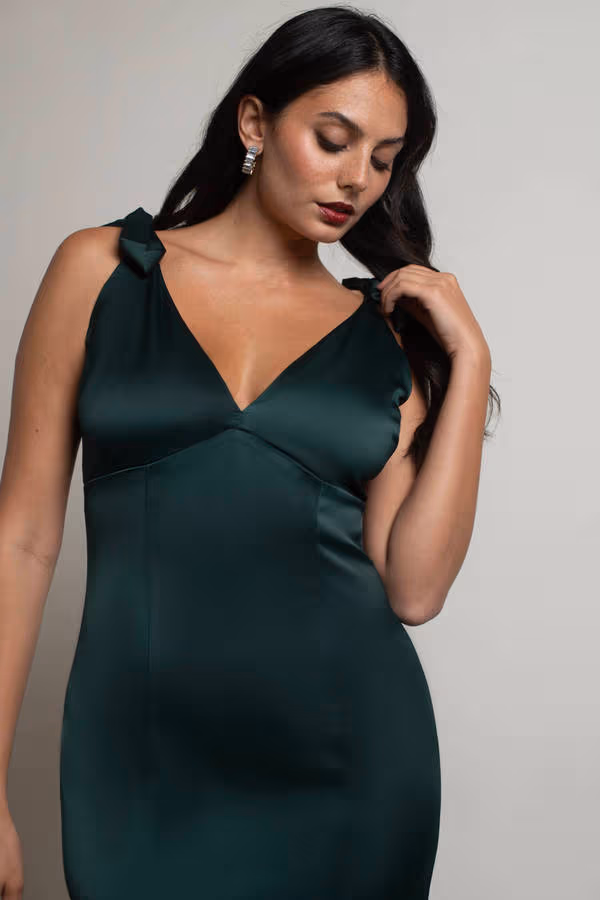 Priscella Satin Tie Strap Maxi Dress - Dusty Rose