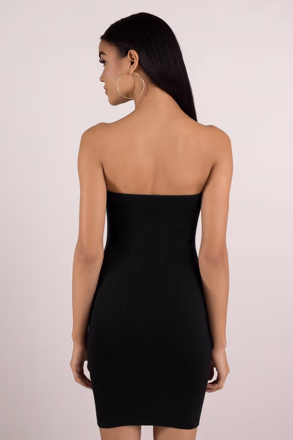 Ambitions Strapless Cutout Mini Dress - Red