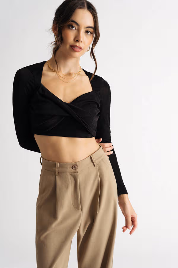 Falling For You Crop Top - Mocha