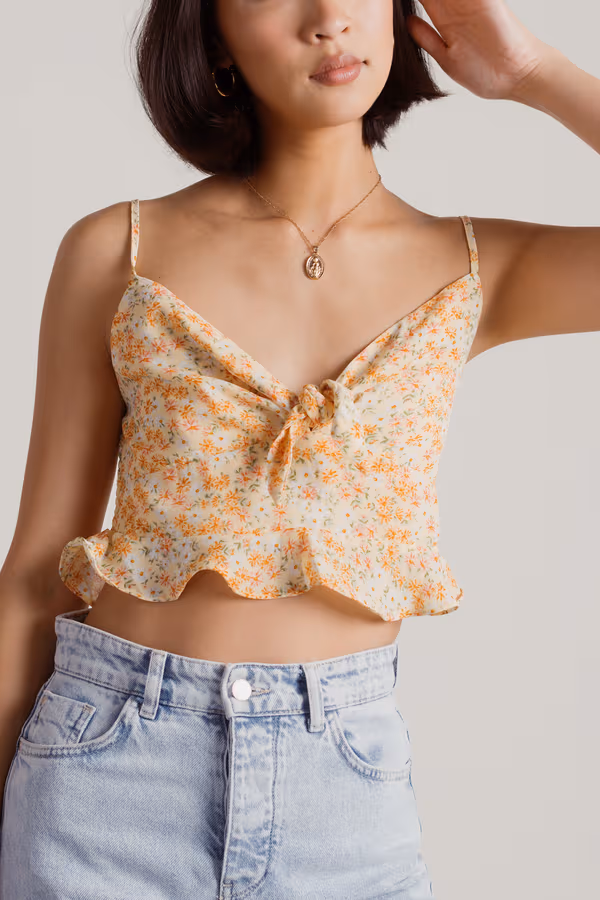 Get With It Crop Top - Yellow