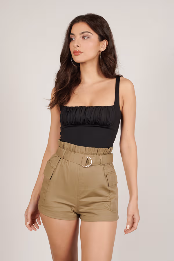 Azan Paperbag Shorts - Olive