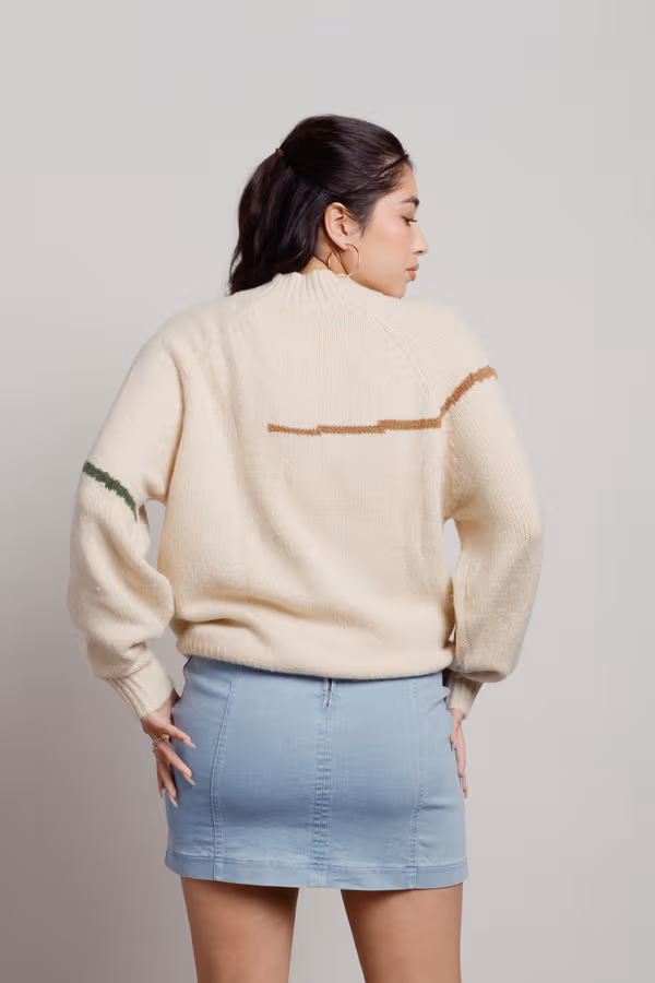 Rising Sun Crew Neck Sweater - Cream Multi