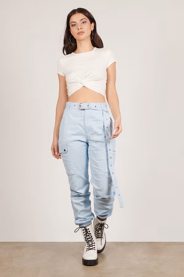 Private Kelly Cargo Pants - Light Blue