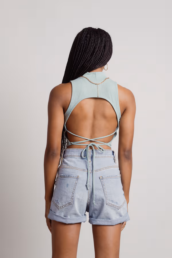 Lunachi Crop Top - Sage