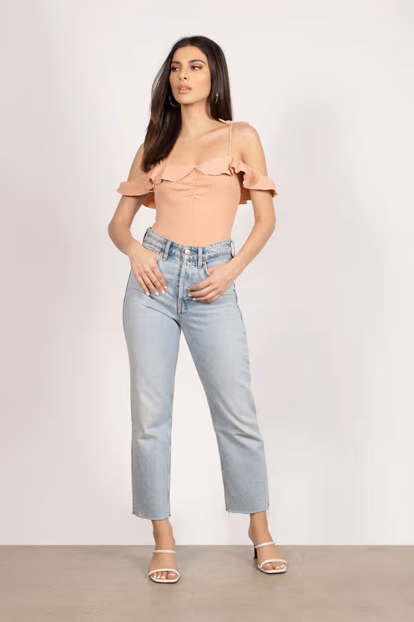 Evelyn One Shoulder Bodysuit - Nude