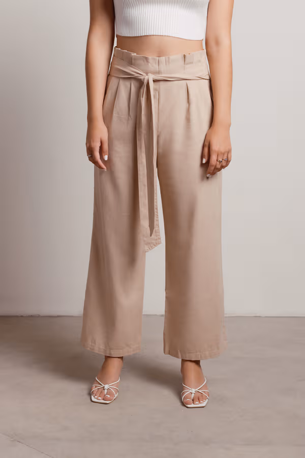 Get This Paperbag Pants - Beige
