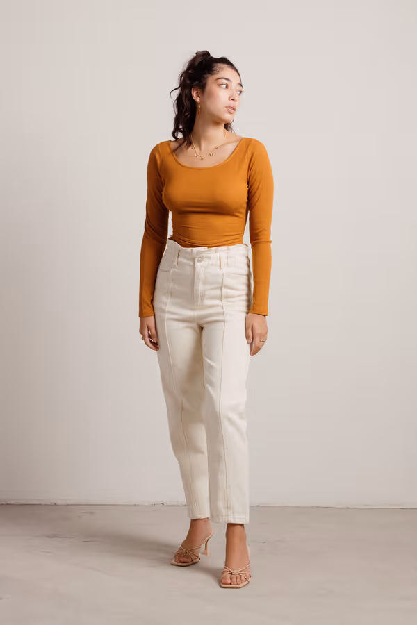 Kaleah Crop Top - Brown