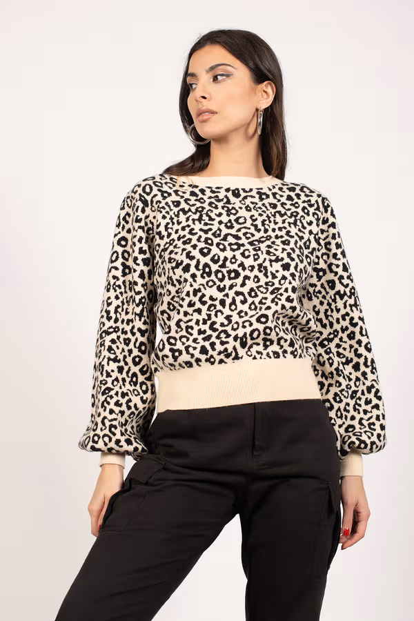 Ride It Leopard Print Sweater - Multi