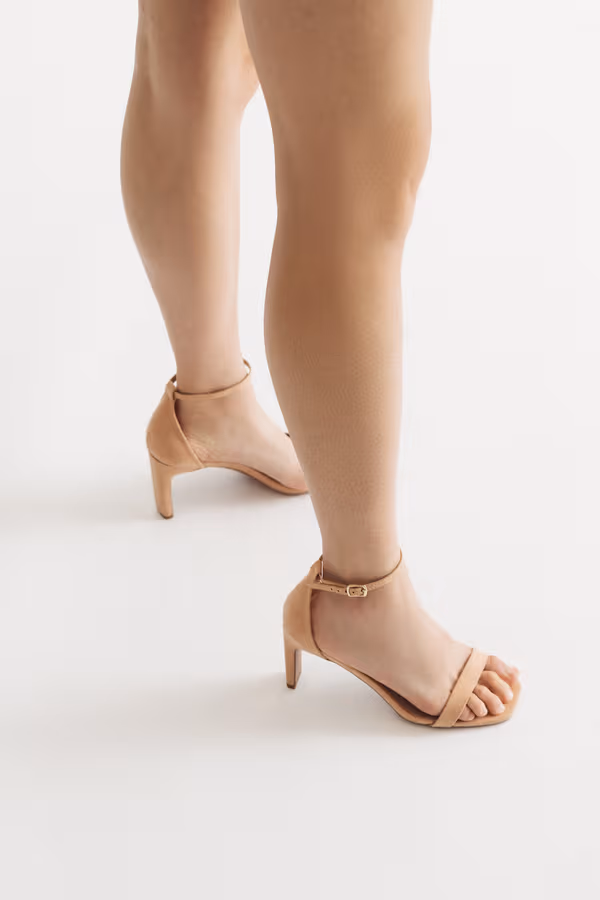 Kaylee Ankle Strap High Heels - Nude