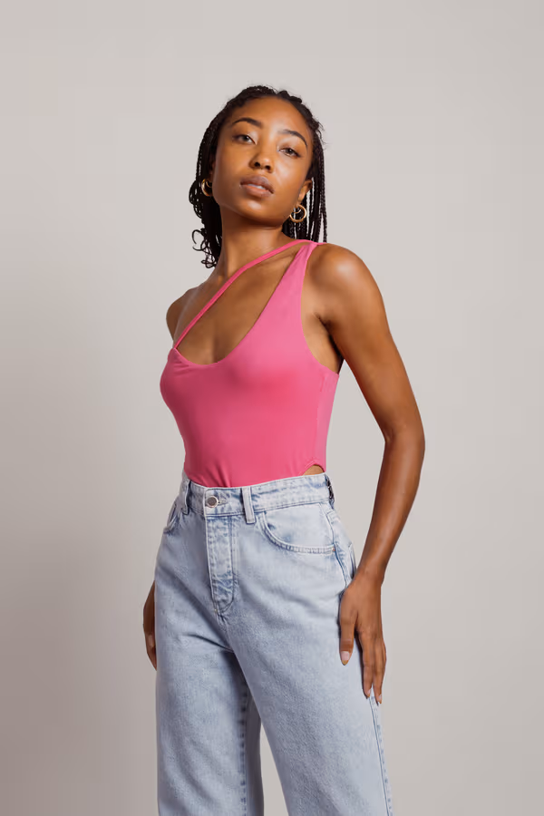 Summer Baby Asymmetrical Bodysuit - Fuchsia