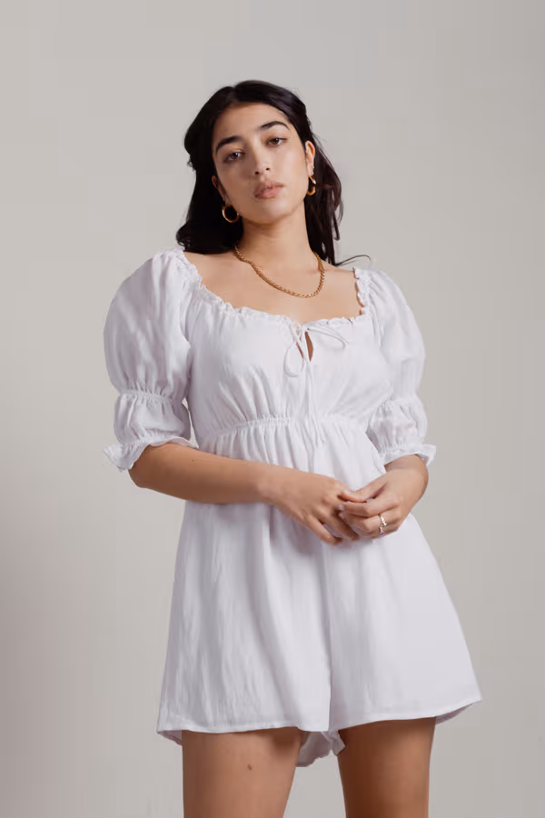 Cinderella Ruffle Romper - White