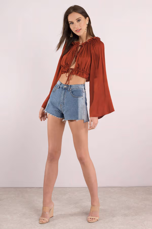 Blue Life Tropicana Crop Top - Orange Multi